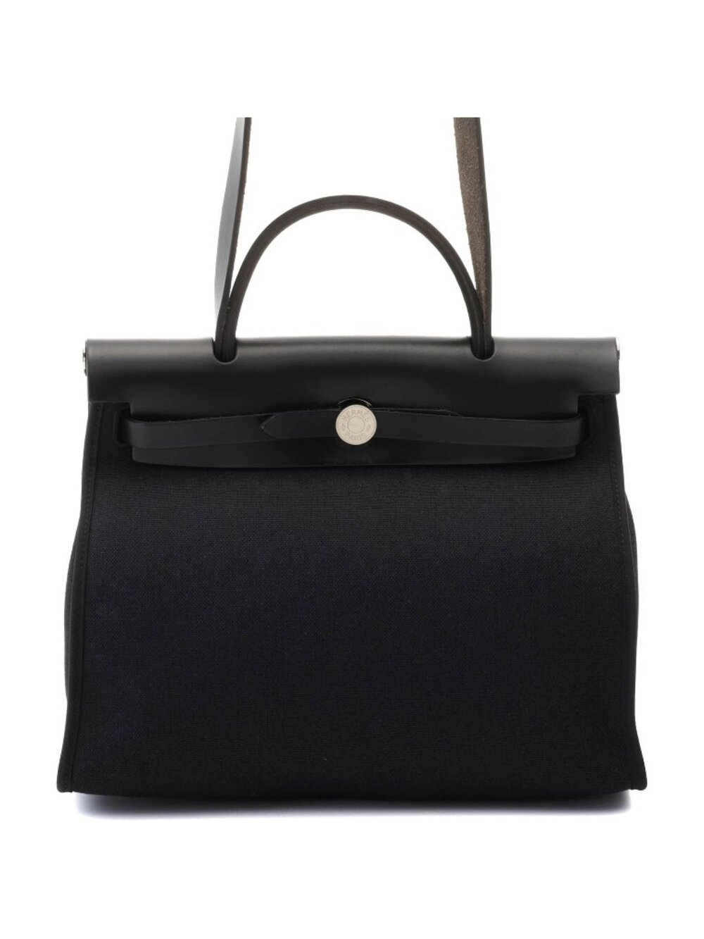 Hermes Herbag Zip PM Black Silver Vache Hunter Handbag